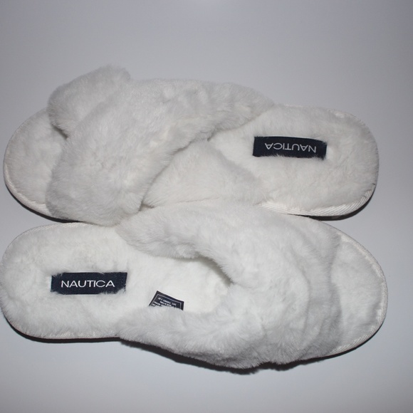 Nautica Aren Faux Fur Slippers (WHITE) - Picture 4 of 5